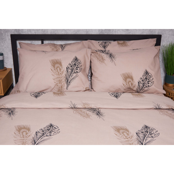 Фото - Комплект постільної білизни Moon&Star Бязь Gold Люкс Feathers 200х220 см нав. 4х50х70 (MS-820004353)