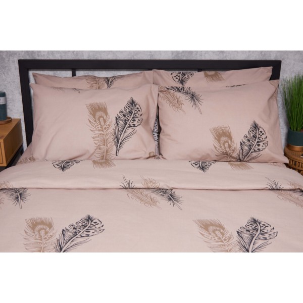 Фото - Комплект постільної білизни Moon&Star Бязь Gold Люкс Feathers 175х210 см нав. 2х70х70 (MS-820004347)