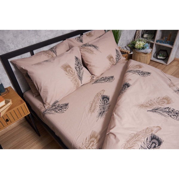 Фото - Комплект постільної білизни Moon&Star Бязь Gold Люкс Feathers 200х220 см нав. 4х70х70 (MS-820004354)