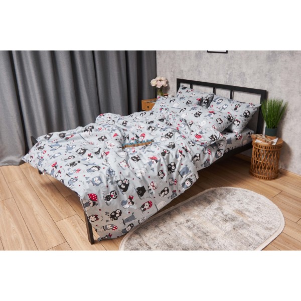 Фото - Комплект постельного белья Moon&Star Бязь Gold Люкс Owls Gray 143х210х2 нав. 2х70х70 (MS-820005487)