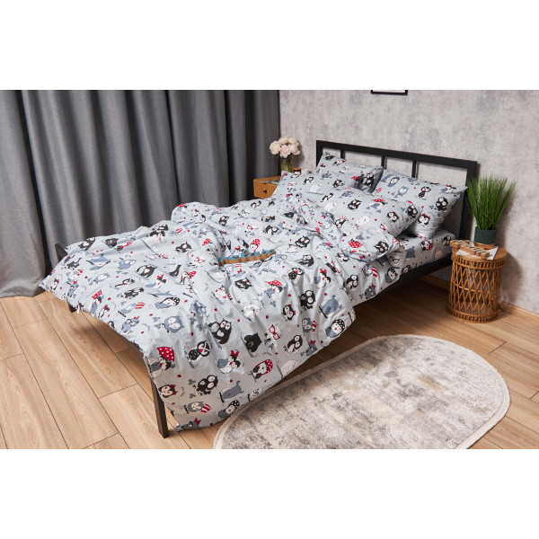 Фото - Комплект постільної білизни Moon&Star Бязь Gold Люкс Owls Gray 160х220х2 нав. 4х50х70 (MS-820005493)