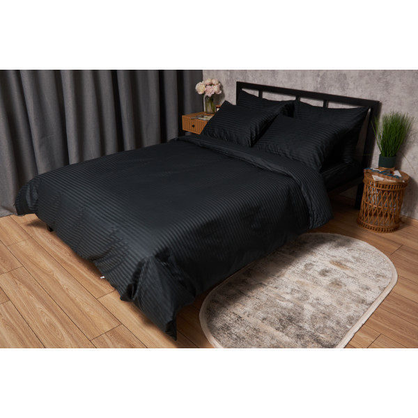 Фото - Комплект постільної білизни Moon&Star Satin Stripe Midnight Luxe 143х210 нав. 2х50х70 (MS-820005266)