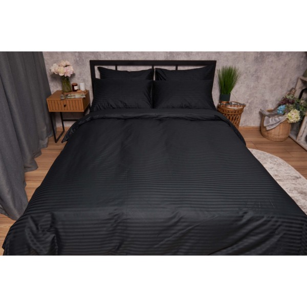 Фото - Комплект постельного белья Moon&Star Satin Stripe Midnight Luxe 143х210х2 нав. 4х50х70 (MS-820005278)