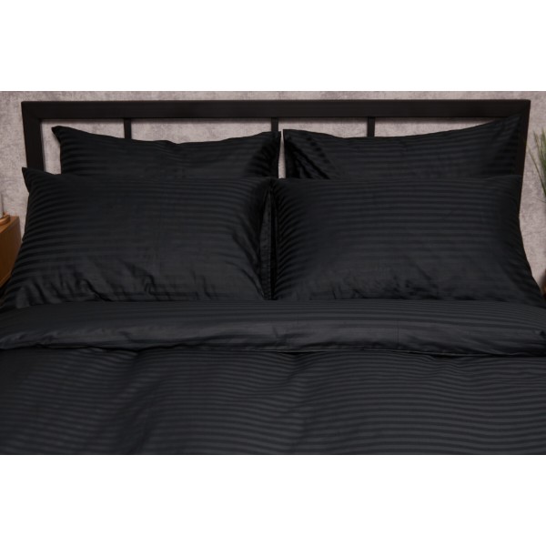 Фото - Комплект постільної білизни Moon&Star Satin Stripe Midnight Luxe 143х210 нав. 4х50х70 (MS-820005268)