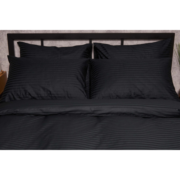 Фото - Комплект постільної білизни Moon&Star Satin Stripe Midnight Luxe 160х220х2 нав. 2х70х70 (MS-820005282)