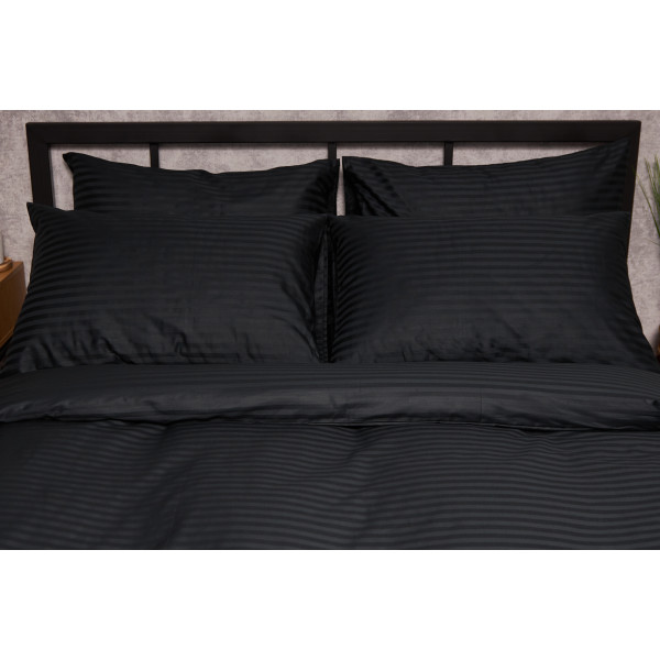 Фото - Комплект постільної білизни Moon&Star Satin Stripe Midnight Luxe 143х210 нав. 2х40х60 (MS-820005265)