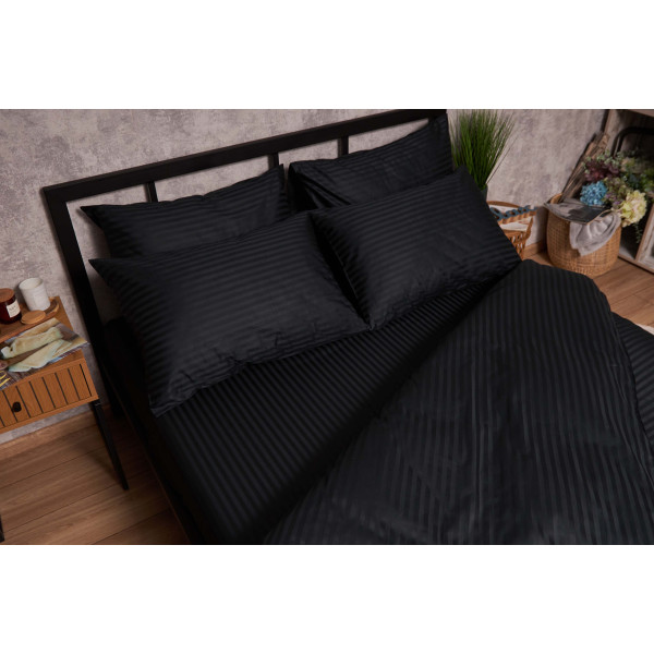 Фото - Комплект постільної білизни Moon&Star Satin Stripe Midnight Luxe 160х220х2 нав. 2х70х70 (MS-820005282)