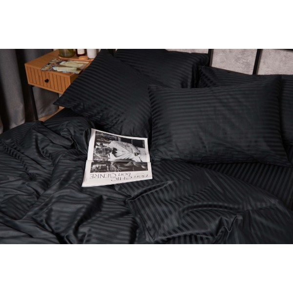 Фото - Комплект постельного белья Moon&Star Satin Stripe Midnight Luxe 143х210х2 нав. 4х50х70 (MS-820005278)