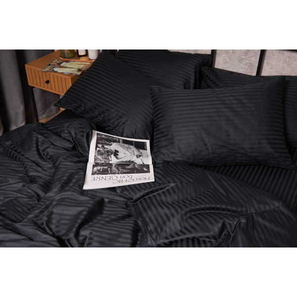 Фото - Комплект постільної білизни Moon&Star Satin Stripe Midnight Luxe 143х210 нав. 2х40х60 (MS-820005265)
