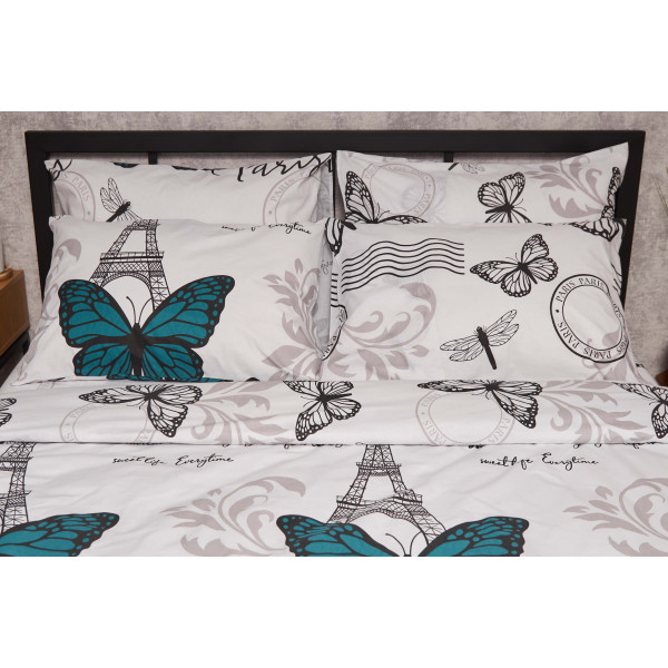 Фото - Комплект постільної білизни Moon&Star Бязь Gold Люкс Green Butterflies 160х220 (MS-820005694)