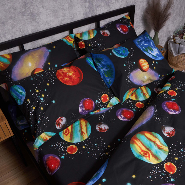 Фото - Комплект постільної білизни Moon&Star Бязь Gold Люкс «Universe Magic» 200х220 см нав. 2х50х70 (MS-820007046)
