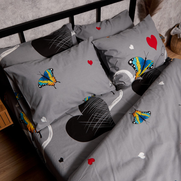 Фото - Комплект постельного белья Moon&Star Бязь Gold Люкс Butterfly Love 160х220х2 нав. 4х70х70 (MS-820008889)