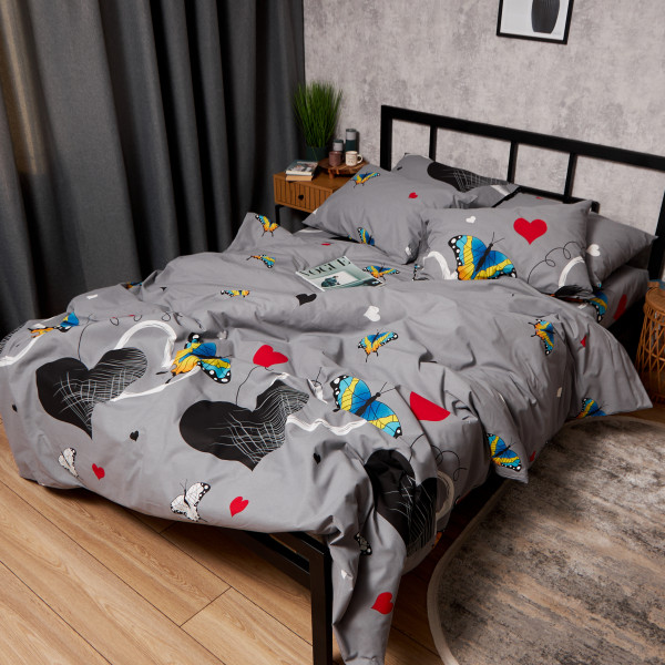 Фото - Комплект постільної білизни Moon&Star Бязь Gold Люкс Butterfly Love 175х210 нав. 2х50х70 (MS-820008861)