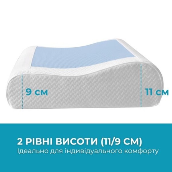 Фото - Подушка ортопедическая IDEIA CoolGel 60х40х11/9 см с эффектом памяти (8-35863)