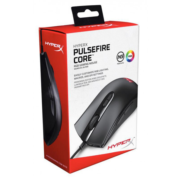 Фото - Миша дротова ігрова HyperX Pulsefire Core RGB Black (4P4F8AA) USB