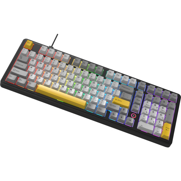 Фото - Клавиатура проводная игровая Ajazz AK980 MAX Magnetic switches Black Gray Yellow (AK980-MAX-M-BGY)
