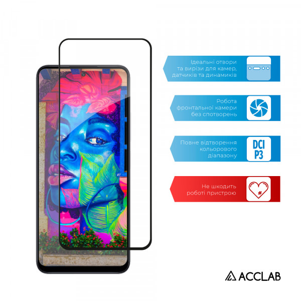 Фото - Захисне скло для смартфону ACCLAB Full Glue for Xiaomi Redmi Note 12R Black (1283126589836)