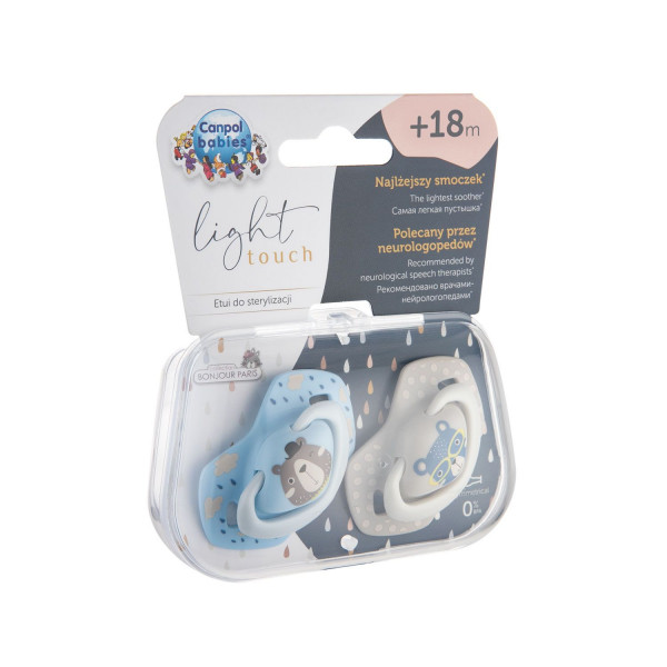 Фото - Симетрична пустушка Canpol babies 18+ міс BONJOUR PARIS 2 шт. - блакитна (22/649_blu)