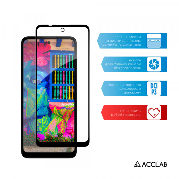 Фото - Захисне скло для смартфону ACCLAB Full Glue for Moto E30/E40 
Black (1283126545788)