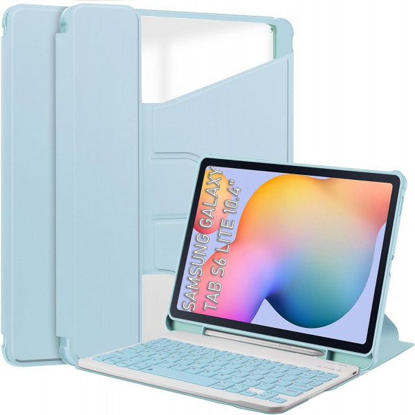 Фото - Чохол-клавіатура для планшета BeCover 360° Rotatable for Samsung Galaxy Tab S6 Lite 10.4 P610/P613/P615/P619 Light Blue (712407)
