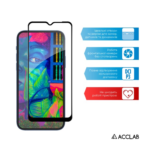 Фото - Защитное стекло для смартфона ACCLAB Full Glue for Oppo A16 Black (1283126522024)