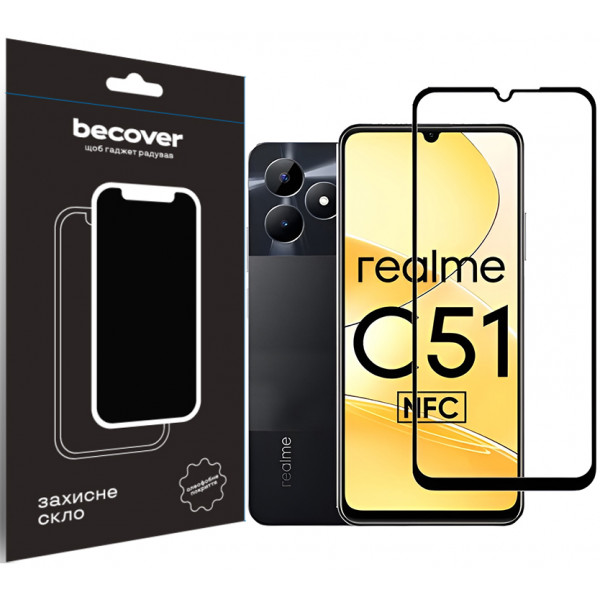 Фото - Защитное стекло для смартфона BeCover Realme C51 Black (710301)