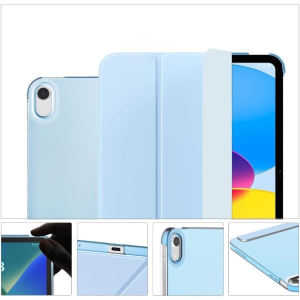 Фото - Чехол для планшета Becover Tri Fold Hard for Apple iPad 10.9" (2022/2024)/iPad (А16) 2025 11" Light Blue (712984)