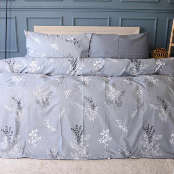 Фото - Комплект постільної білизни MirSon 200x220 см 17-0955 Silver Botanica Ranforce Elite (2200013182511)
