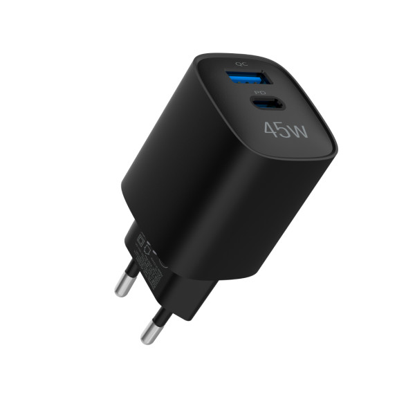 Фото - Мережевий зарядний пристрій MAKE 45W GaN PD + QC3.0 Black (MCW-4521GBK)