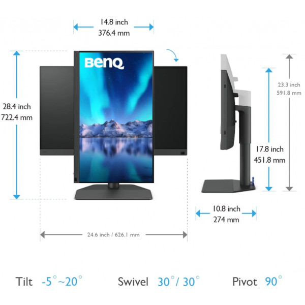 Фото - Монитор BenQ SW272Q (9H.LLPLB.QBE)
