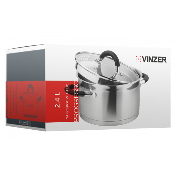 Фото - Каструля Vinzer Progresso 18х10 см 2.4 л (50053)