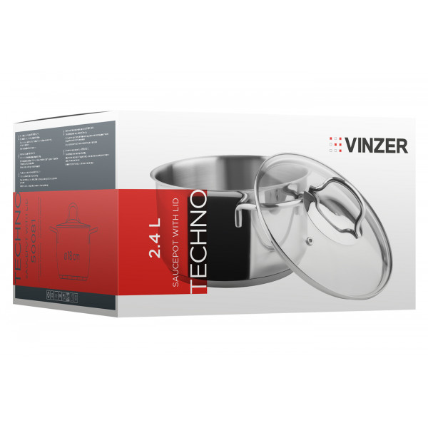 Фото - Каструля Vinzer Techno 18х10 см 2.4 л (50081)