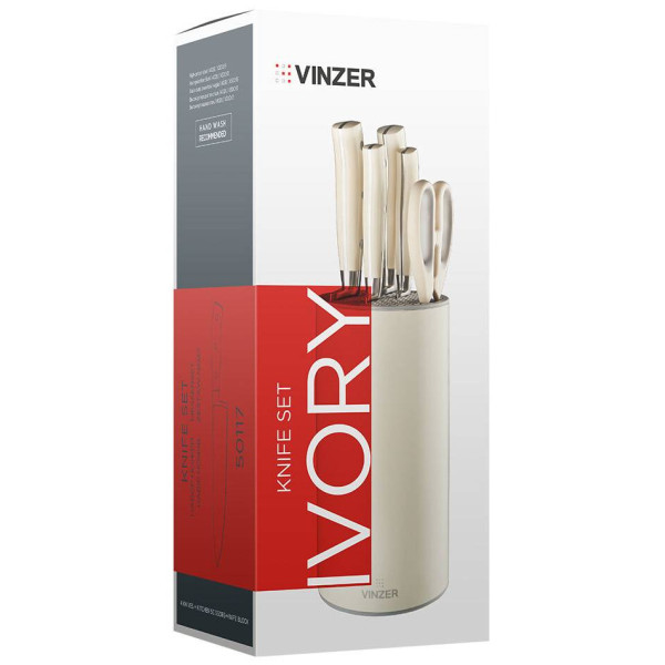 Фото - Набір ножів Vinzer Ivory 6 пр. (50117)