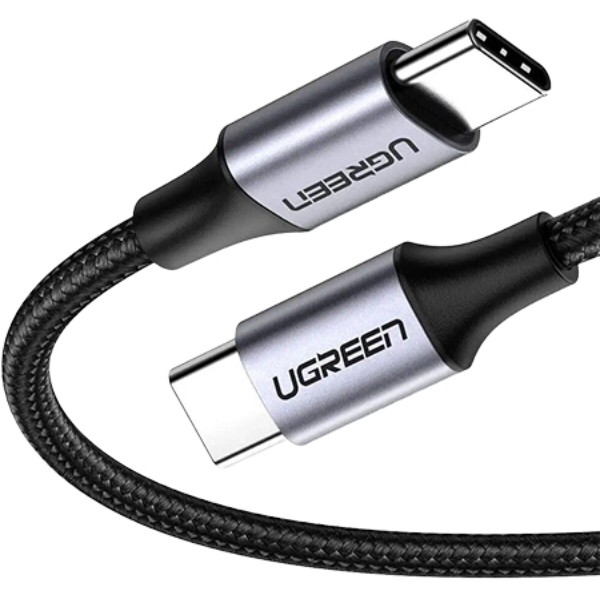 Фото - Кабель UGREEN US261 USB Type-C to USB Type-C 60W Round 0.5m Black/Gray (50149)