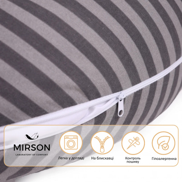 Фото - Подушка для годування MirSon №5016 Color Line 17-0601 Stripe Gray 30х170 (2200010969764)