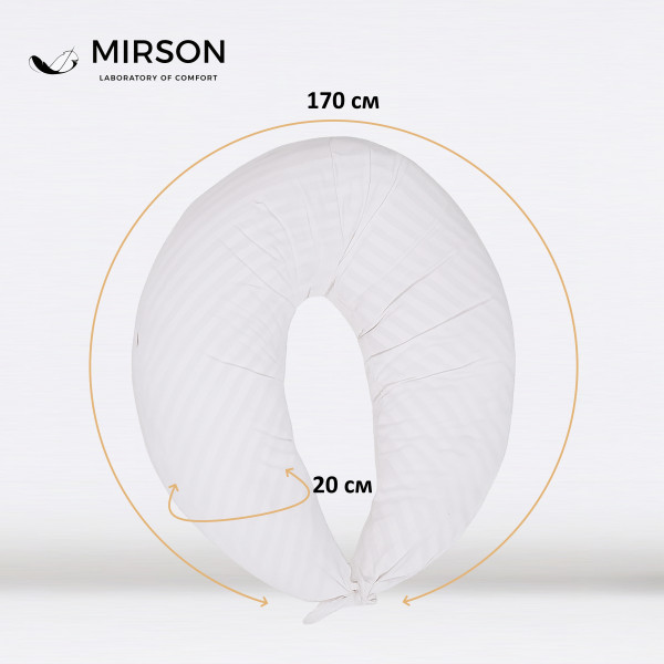 Фото - Подушка для годування MirSon №5018 Color Line 17-0605 Stripe White 30х170 (2200010969788)