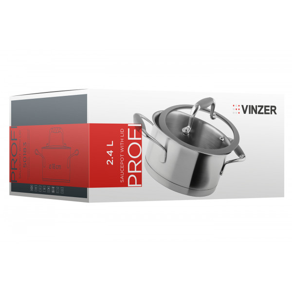 Фото - Каструля Vinzer Profi 18 см 2.4 л (50183)