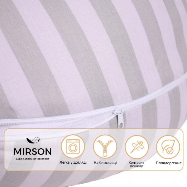 Фото - Подушка для кормления MirSon №5019 Color Line 17-0600 Stripe White Gray 30х170 (2200010969795)
