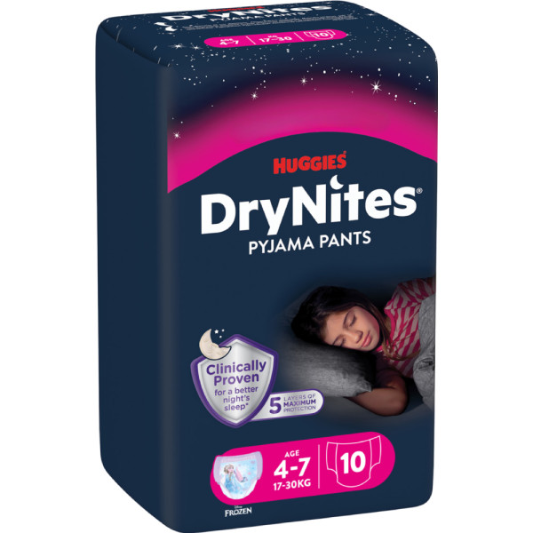 Фото - Одноразовые подгузники-трусики Huggies DryNites девочка 4-7 лет (17-30 кг) 10 шт. (5029053527581) Фото - Одноразовые подгузники-трусики Huggies DryNites девочка 4-7 лет (17-30 кг) 10 шт. (5029053527581)