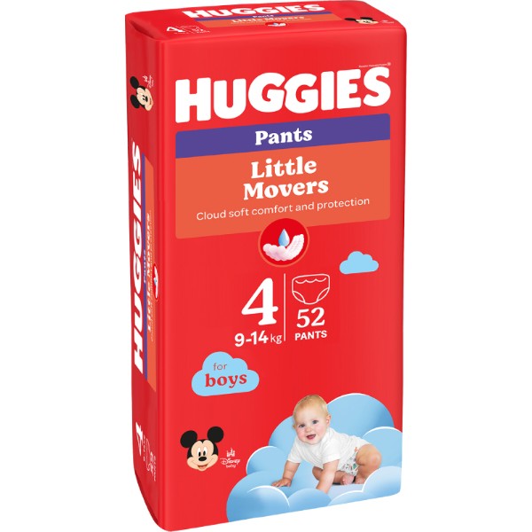 Фото - Одноразовые подгузники-трусики Huggies Little Movers Размер 4 (9-14 кг) для мальчиков, 52 шт. (5029053547534)