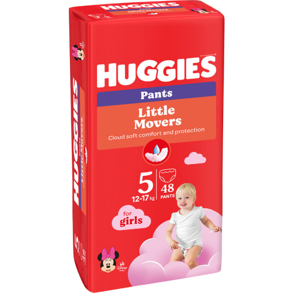 Фото - Одноразовые подгузники-трусики Huggies Little Movers Размер 5 (12-17 кг) для девочек, 48 шт. (5029053547626)