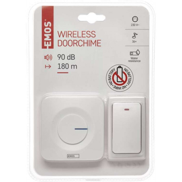 Фото - Бездротовий дверний дзвінок EMOS P5729, біл.