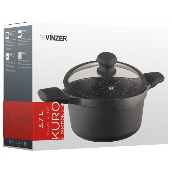 Фото - Каструля Vinzer Kuro Induction Line 24 cм 3.7 л  (50428)