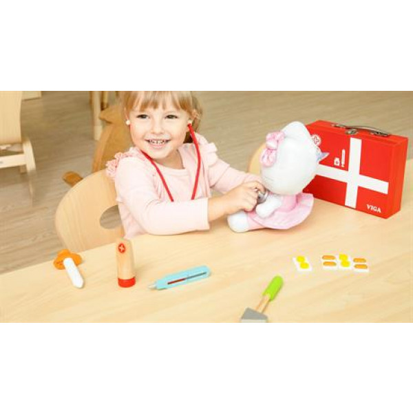 Фото - Ігровий набір для малюка Viga Toys Валізка доктора (50530)