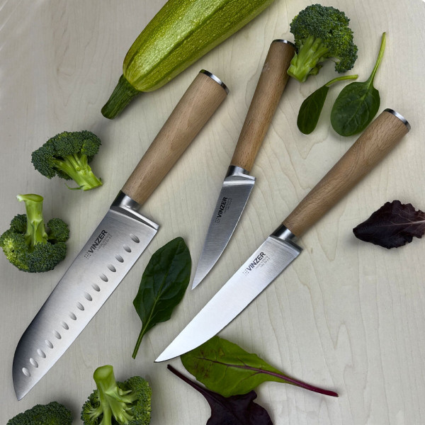 Фото - Ніж сантоку Vinzer Natura Line 17 см (50613)
