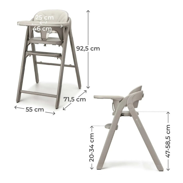 Фото - Стільчик для годування класичний Kinderkraft Tino Beige (KHTINO00BEG0000)