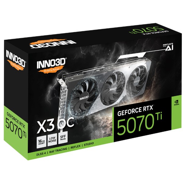Фото - Видеокарта Inno3D NVIDIA GeForce RTX 5070 Ti X3 OC (N507T3-16D7X-176068N)