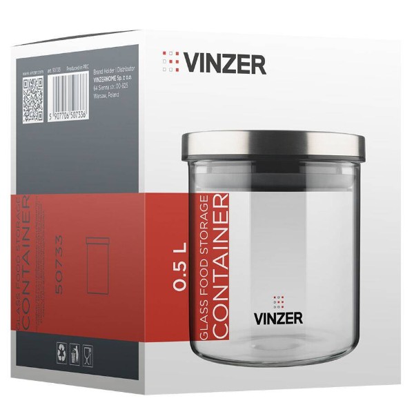 Фото - Емкость для сыпучих Vinzer 0.5 л (50733)