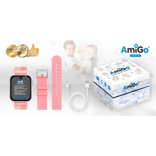 Фото - Дитячий годинник AmiGo GO10S Pro WIFI AMG-GO10S-P Pink