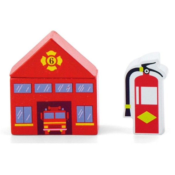 Фото - Набор игровых фигурок Viga Toys к ж/д Пожарная станция (50815)